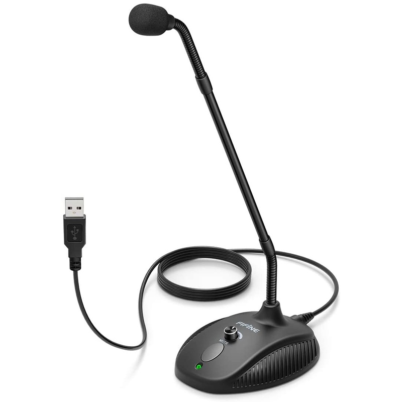[CLEARANCE] Fifine K052 Desktop Gooseneck Microphone Mute Button with LED Indicator,USB Microphone for Windows and Mac Ideal for Gaming Streaming YouTube Podcast