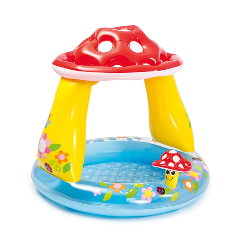[CLEARANCE] Intex 57114 1.02m x 89cm Round Outdoor baby Swimming Pool with Mushroom Hat Design for ages 1-3