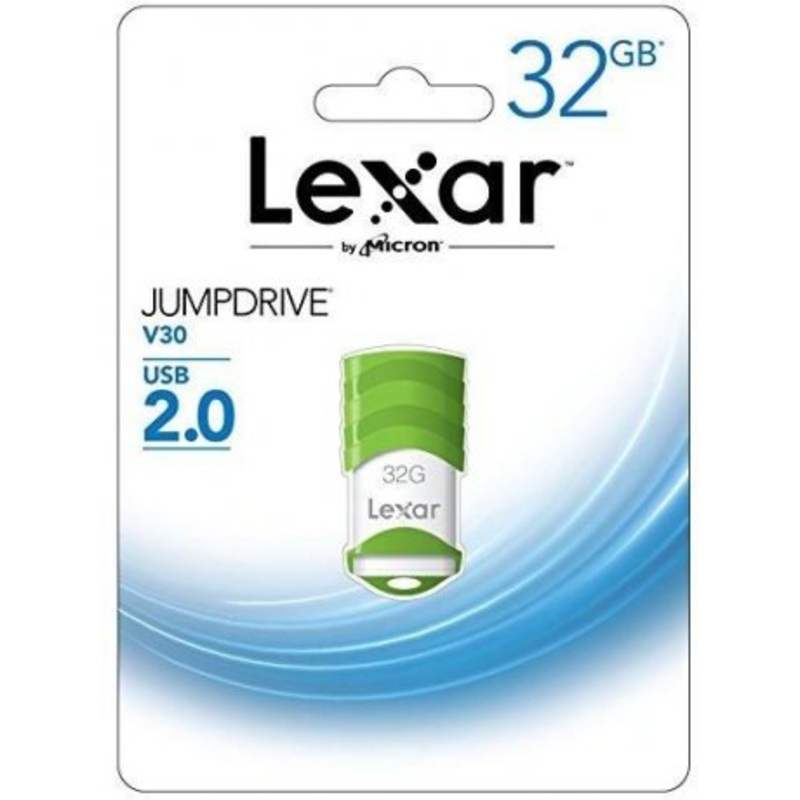 Lexar LJDV30-32GABAS JumpDrive V30 32GB USB 2.0 Flash Drive for Mac Systems, PC, Laptops
