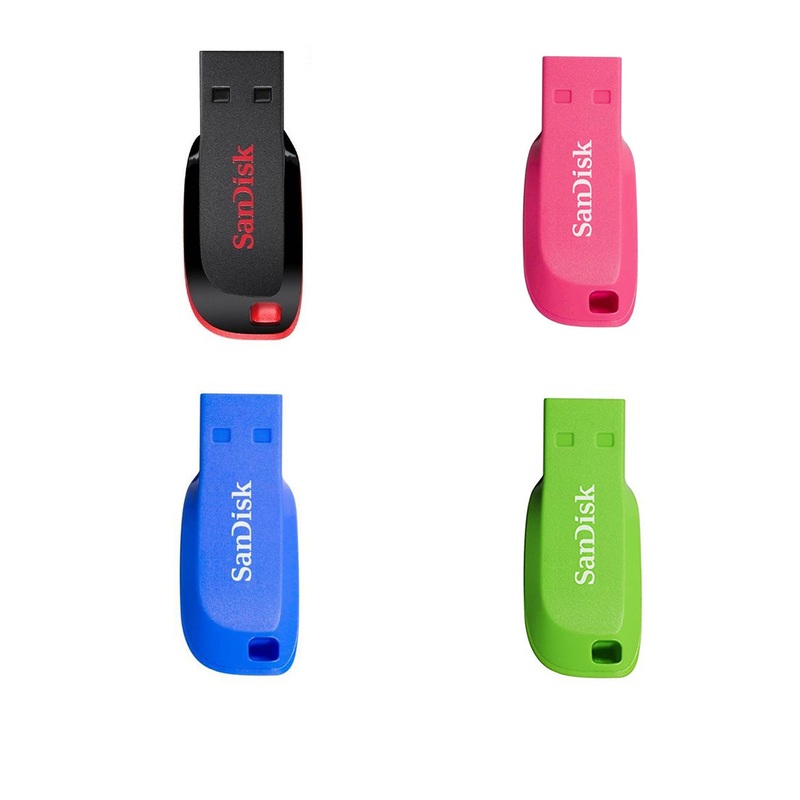 SanDisk Cruzer Blade 16GB USB 2.0 Flash Drive (BLACK, BLUE, GREEN, PINK, WHITE)