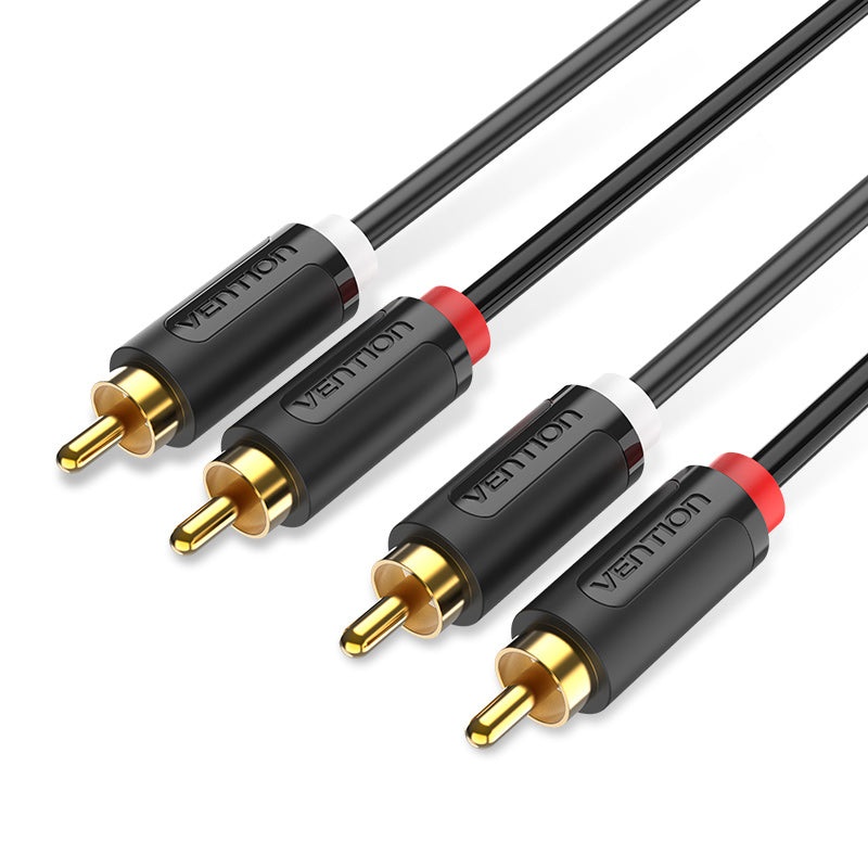 Vention 2 Male to 2 Male RCA Round Cable 3-Meters (BCM) Audio RCA Cord for TV, Speakers, Computers, CD Players