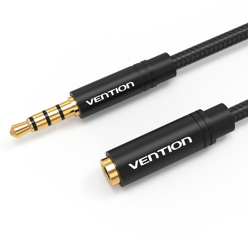 Vention 3.5mm Male to Female Cotton Braided Cable 2-Meters (BHB) Audio Extension Cord for Smartphones