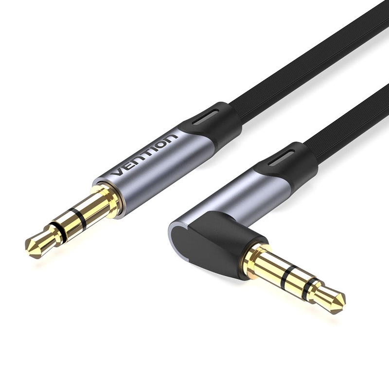 Vention 3.5mm Right Angle Male to 3.5mm Male 3-Meters Gold Plated (BAN) Audio Cable for Car Audio, Speakers, Amplifiers, Mobile Phones, Laptops (Available in Different Lengths)