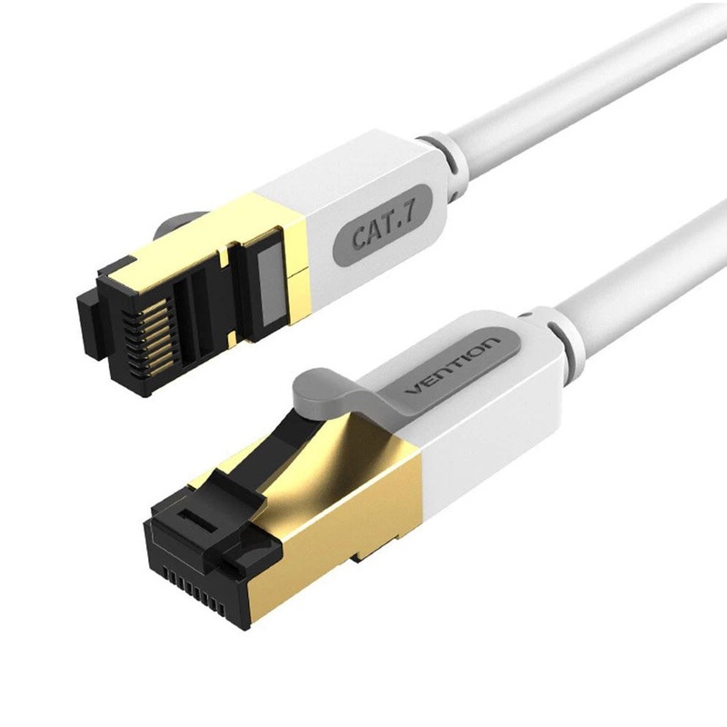 Vention CAT 7 Ethernet 1-Meter Round Cable SFTP Patch 10Gbps 600MHz Super Speed Lan Network Wire Cord for Internet Router PC Modem (ICDHF) (Gray)