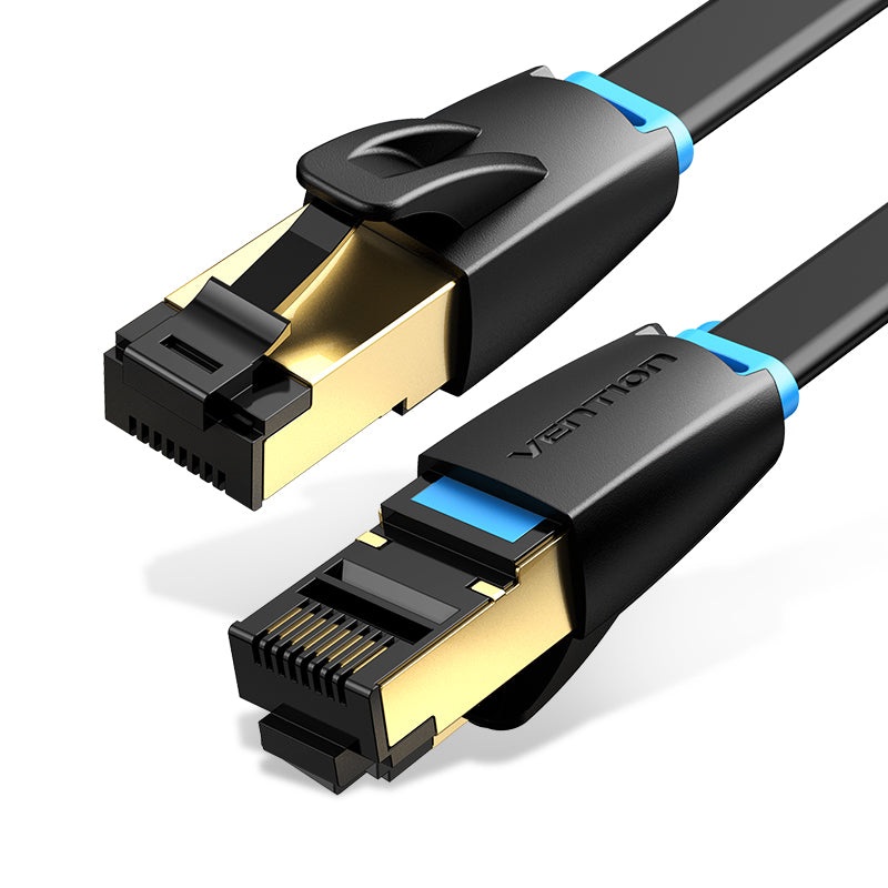 Vention CAT8 Ethernet 1.5-Meter Flat Cable SSTP Patch 40Gbps 2000MHz Super Speed Lan Network Wire Cord for Internet Router PC Modem