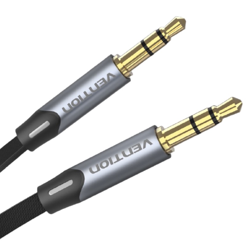 Vention TRS 3.5mm Male to TRS 3.5mm Male Flat Gold Plated (BAP) Audio Cable for Car Audio, Mobile Phones, Speakers, Laptops