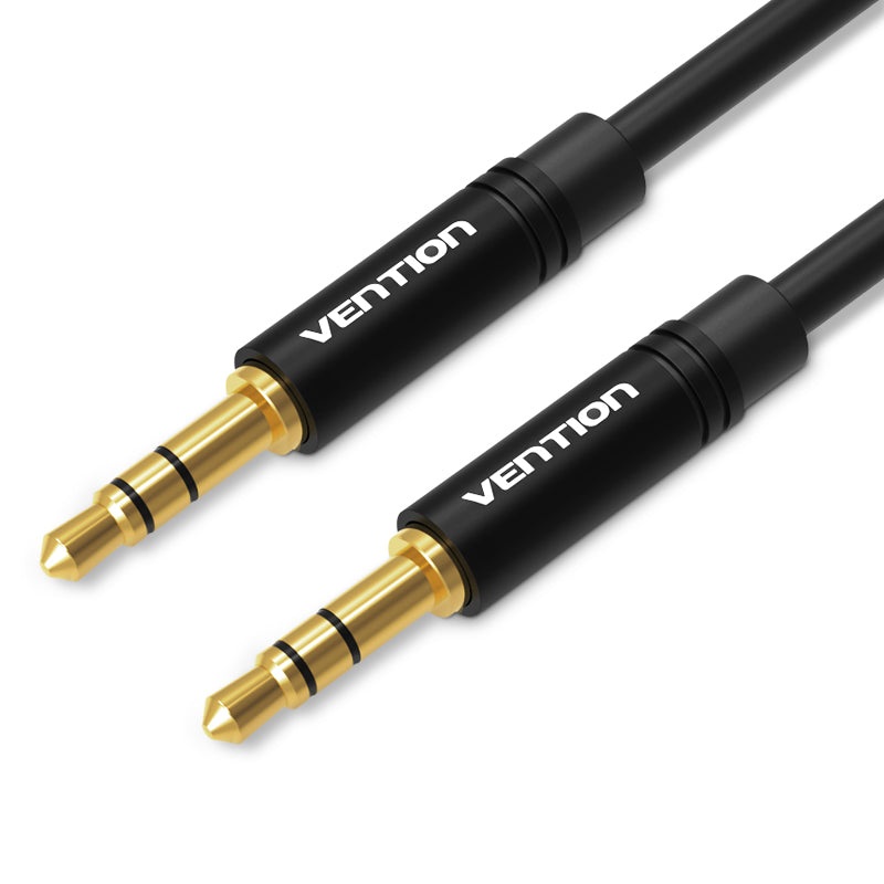 Vention TRS 3.5mm Male to TRS 3.5mm Male TPE Elastic 1.5-Meters Gold Plated (BAK) Audio Cable for Mobile Phones, Speakers, Laptops, PC