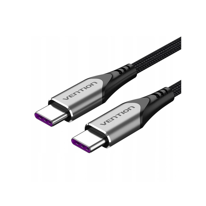 Vention USB 2.0 C Male to C Male 5A USB Cable (TAE) Nylon Braided 480Mbps Perfect for Smartphones, Laptops, Tablets (Available in Different Lengths)