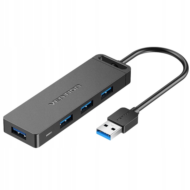 Vention USB 3.0 Hub 4-Ports 5Gbps High-Speed Transfer with LED Indicator Lamp, Smartphone Charging Support, Built-in GL3510 Chip (0.15M, 0.5M, 1M) | CHLB