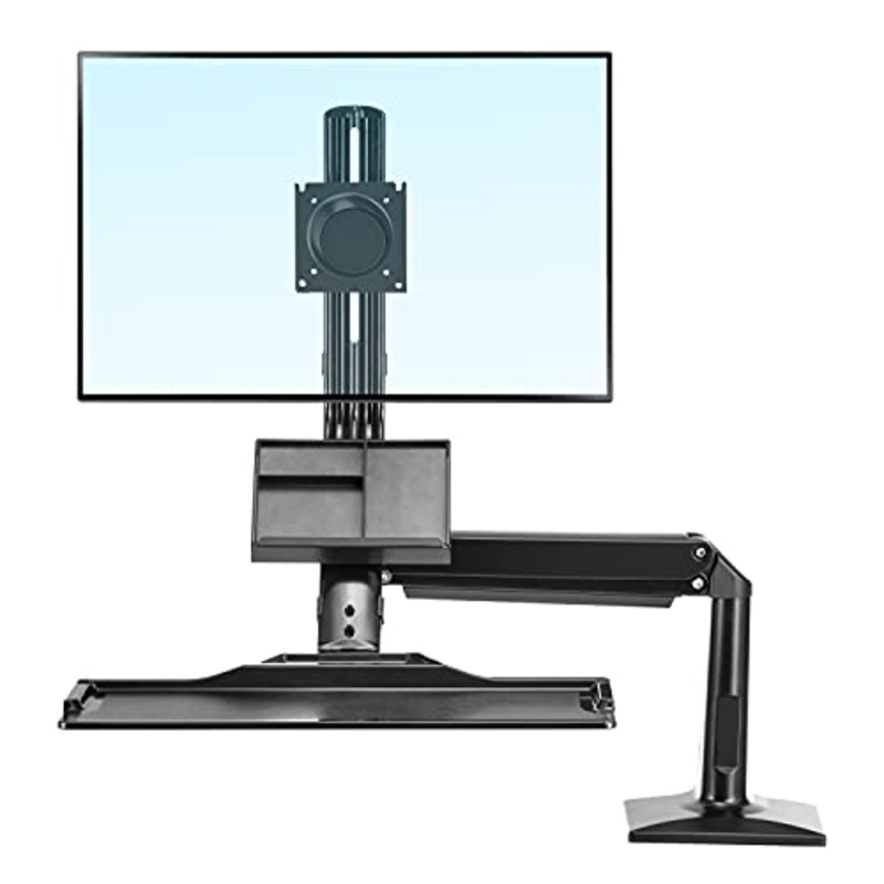 [CLEARANCE] NB North Bayou NB35 19- 27 with 9Kg Max Payload Sit and Stand Workstation VESA Monitor Desk Mount, Keyboard Tray and Gas Strut Full Motion Swivel Arm for LCD LED TV Television