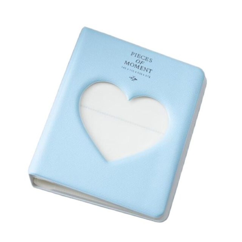 [CLEARANCE] Pikxi 64 Pockets Cute Heart Mini Instant Film Photo Album with 16 Pages White for FUJIFILM Instax Mini Film Camera, Picture and Card Holder | AMH64-23 FLAMINGO PINK