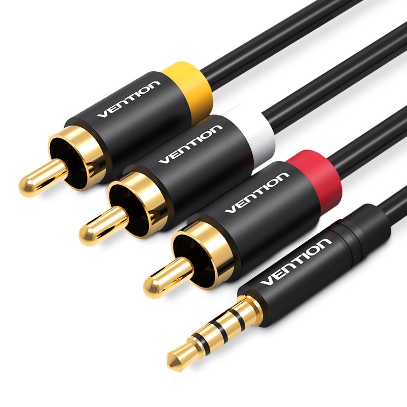 [CLEARANCE] Vention 3.5mm Male to 3RCA 1.5M Cable Company Gold-plated for TV, Stereo, Tmall Magic Box, Mi Box, LeTV Box, Huawei Box, Network Set Top Box (VAB-R07)
