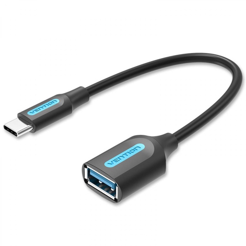 [CLEARANCE] Vention USB 2.0 C Male to A Female OTG 0.15M Cable 480Mbps (CCS) Black PVC Type