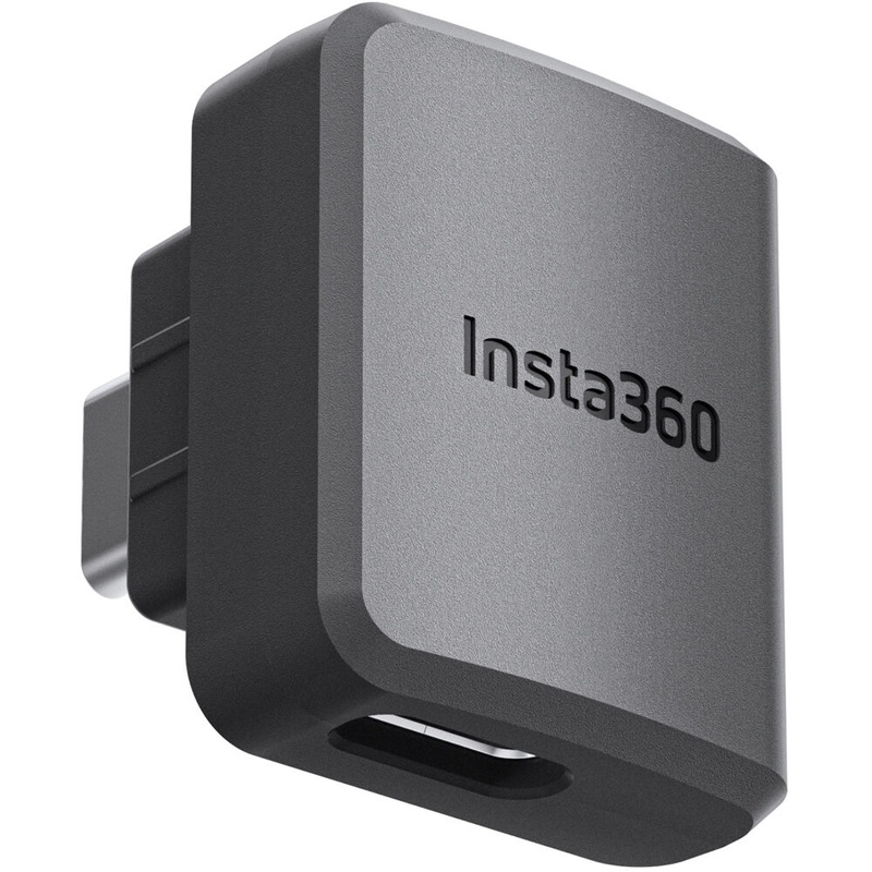 Insta360 Microphone Adapter (Horizontal) for ONE RS Action Camera with USB Type-C and 3.5mm Audio Ports
