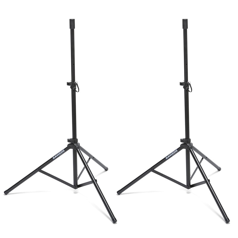 Samson LS50P Durable Speaker Stand (Pair) with Adjustable Height, Locking Latch and 3/8 Pole Adapters for Concerts and Recordings