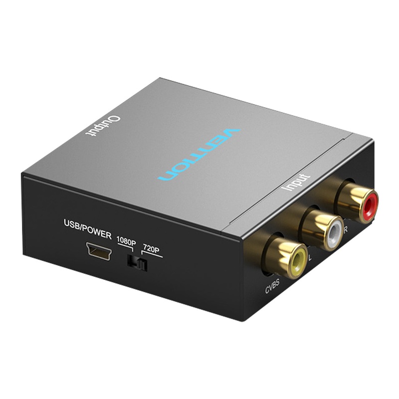 Vention RCA to HDMI Converter (Female to Female) 1080p 60Hz AV Metal Adapter with Audio Video Sync (AEFB0)