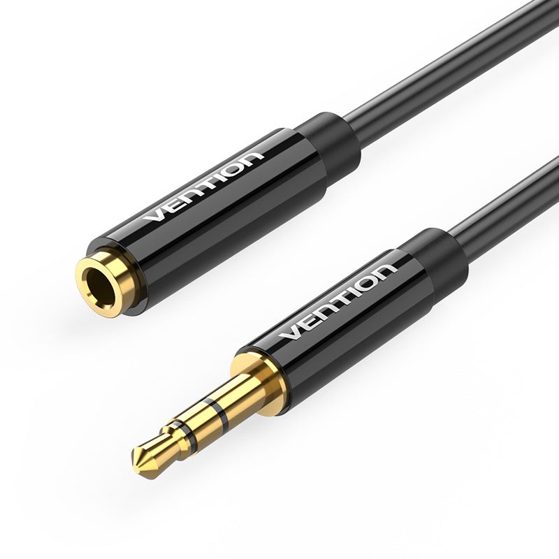 Vention TRS 3.5mm Female to TRS 3.5mm Male 1-Meter Gold Plated (BBZ) Audio Cable for PC, Laptops, Mobile Phones, Earphones, Speakers