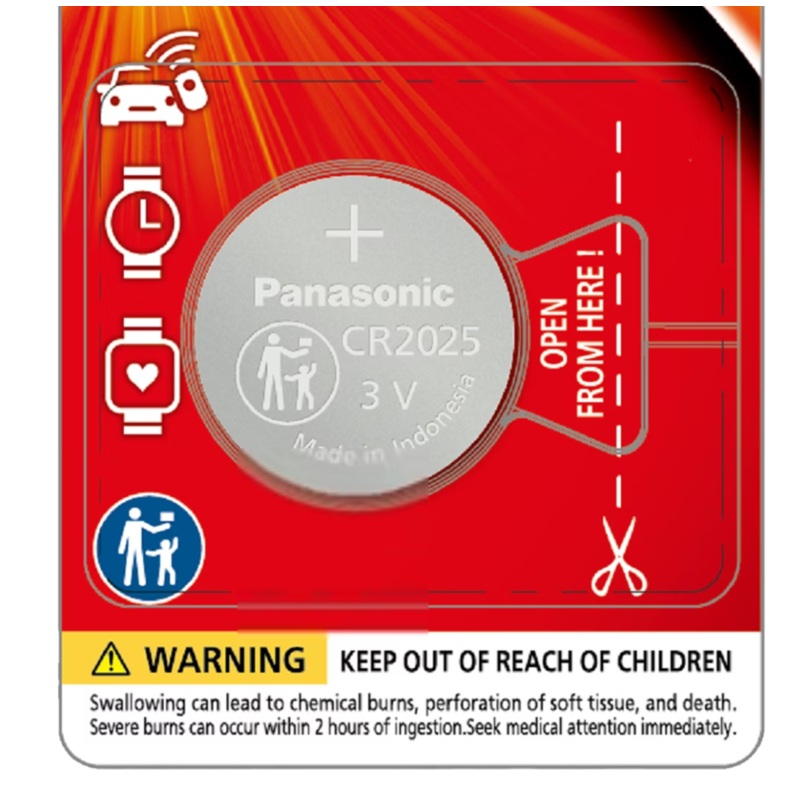 [CLEARANCE] Panasonic CR2025 ECR2025 2025 Lithium Coin Cell Button Battery 3V