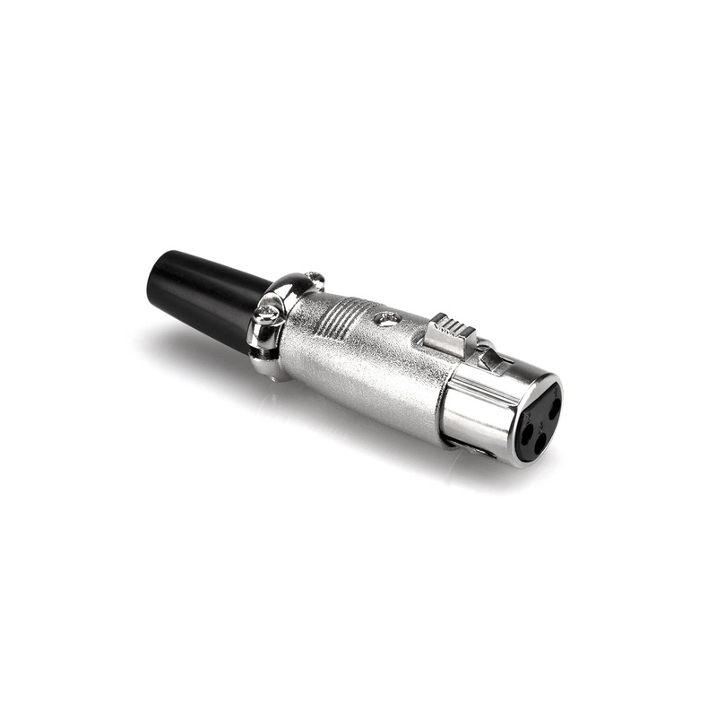 Hosa 3-Pin Female/Male XLR Plug with Clamped Strain Relief Cable Mount Connector for Speakers | XLM025, XLF-025