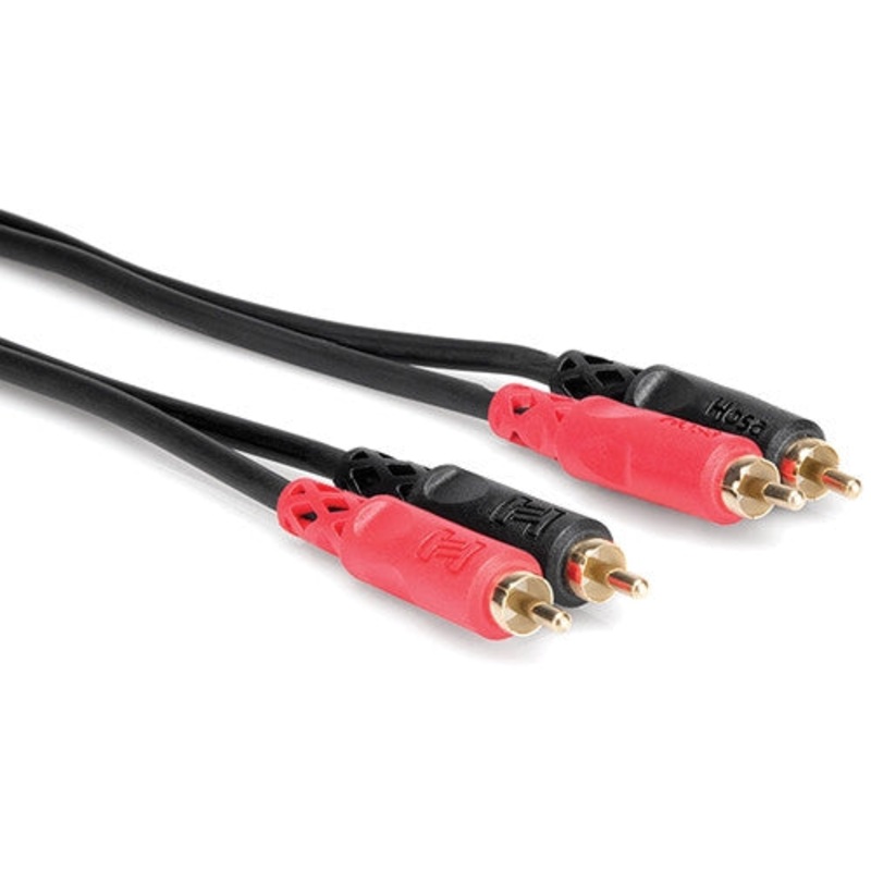 Hosa Technology CRA-201AU 2 RCA Male to 2 RCA Male Dual Cable (Gold Contacts) – 3.3′