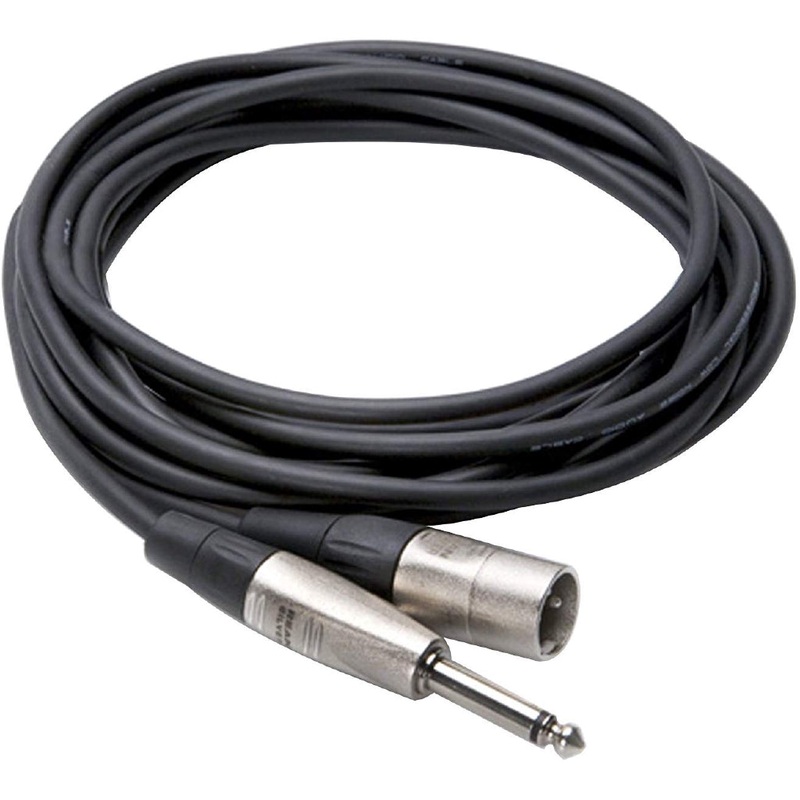 Hosa Technology HPX-010 Unbalanced 1/4 TS Male to 3-Pin XLR Male Audio Cable (10′)