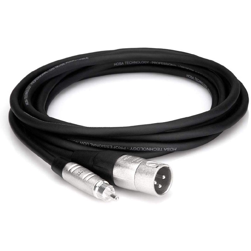 Hosa Technology HRX-003 Unbalanced RCA Male to 3-Pin XLR Male Audio Cable (3′)