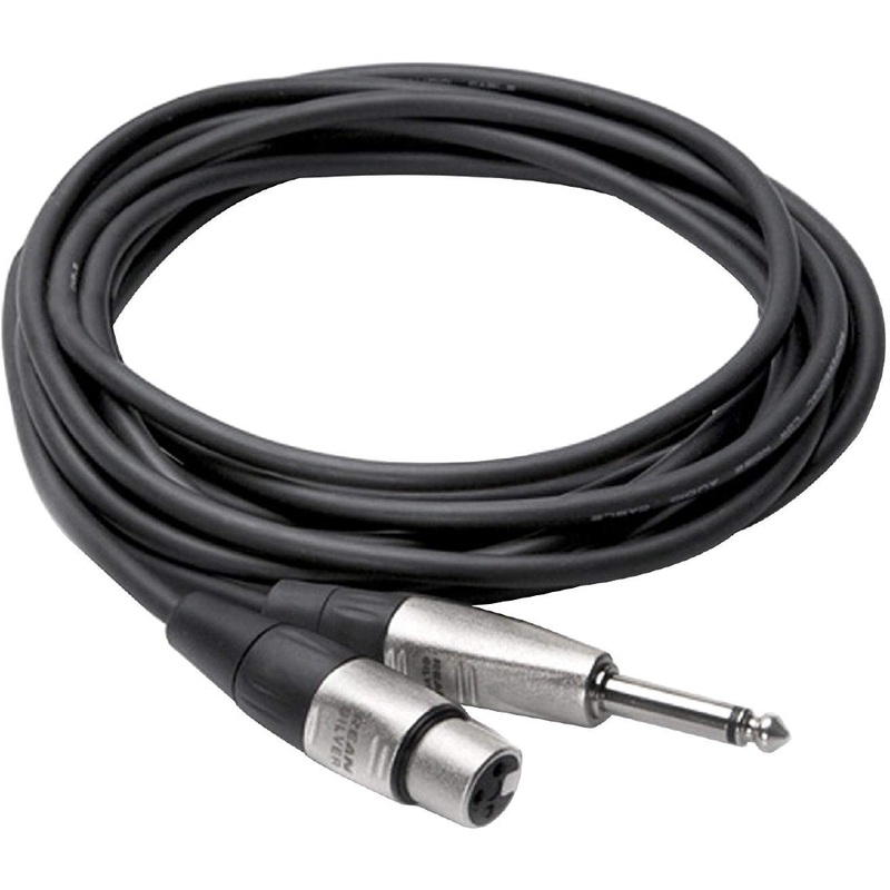 Hosa Technology HXP-003 Unbalanced 1/4 TS Male to 3-Pin XLR Female Audio Cable (3′)