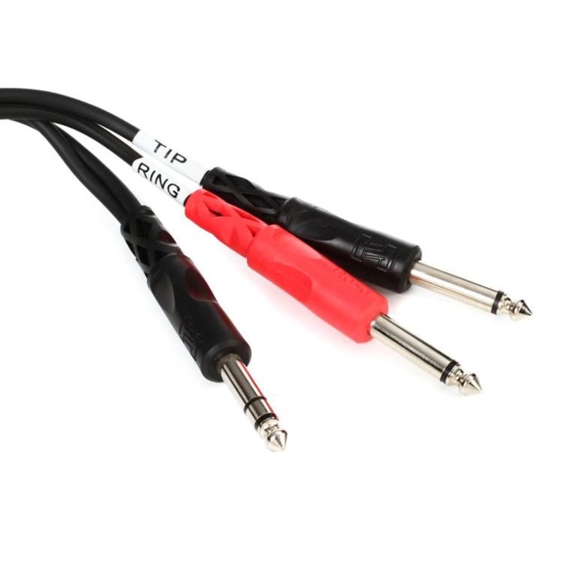 Hosa Technology Stereo 1/4 Male to 2 Mono 1/4 Male Insert Y-Cable – 3.3′