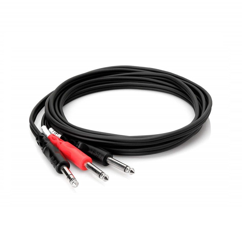 Hosa Technology Stereo 1/4 Male to 2 Mono 1/4 Male Insert Y-Cable – 6.5′