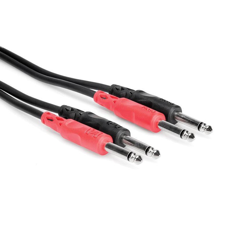 Hosa Technology Two 1/4 Phone Male to Two 1/4 Phone Male Unbalanced Cable (Molded Plugs) – 13.2′