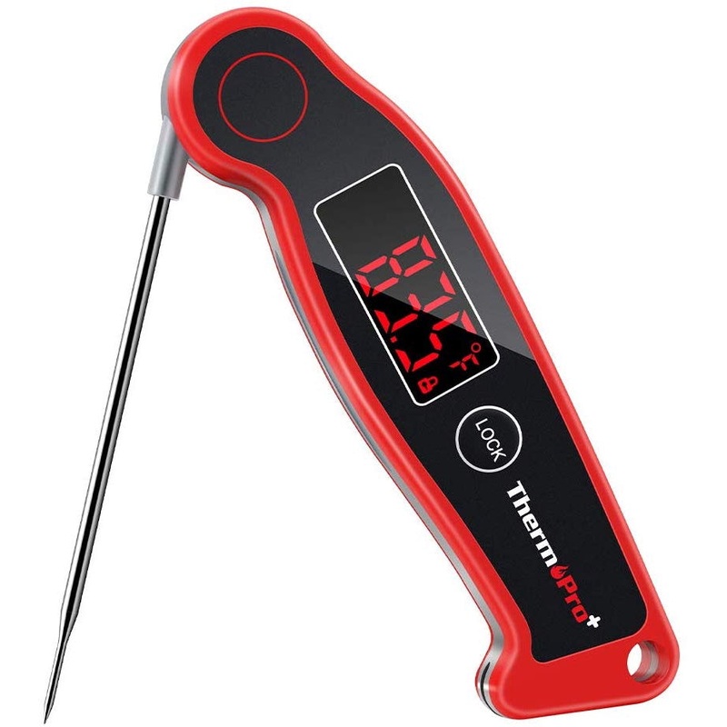 ThermoPro TP-19 TP19 Waterproof Digital Meat Thermometer for Grilling with Ambidextrous Backlit & Thermocouple Instant Read Thermometer Kitchen Cooking Food Thermometer