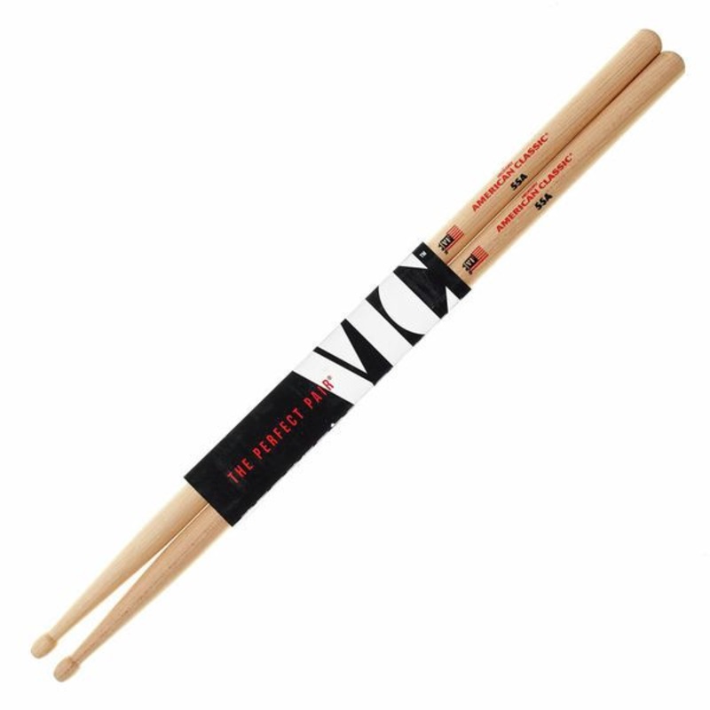 Vic Firth American Classic 55A Hickory Wood Tear Drop Tip Drumsticks (Pair) Drum Sticks for Drums and Percussion