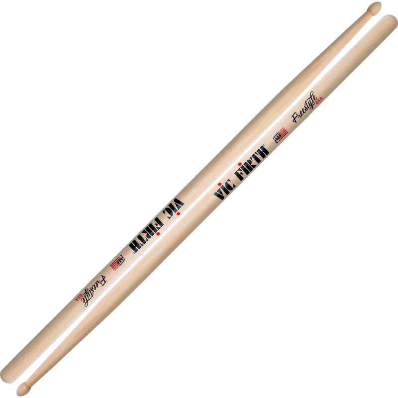Vic Firth American Concept Freestyle 85A Hickory Wood Hybrid Tip Drumsticks (Pair) Drum Sticks for Drums and Percussion