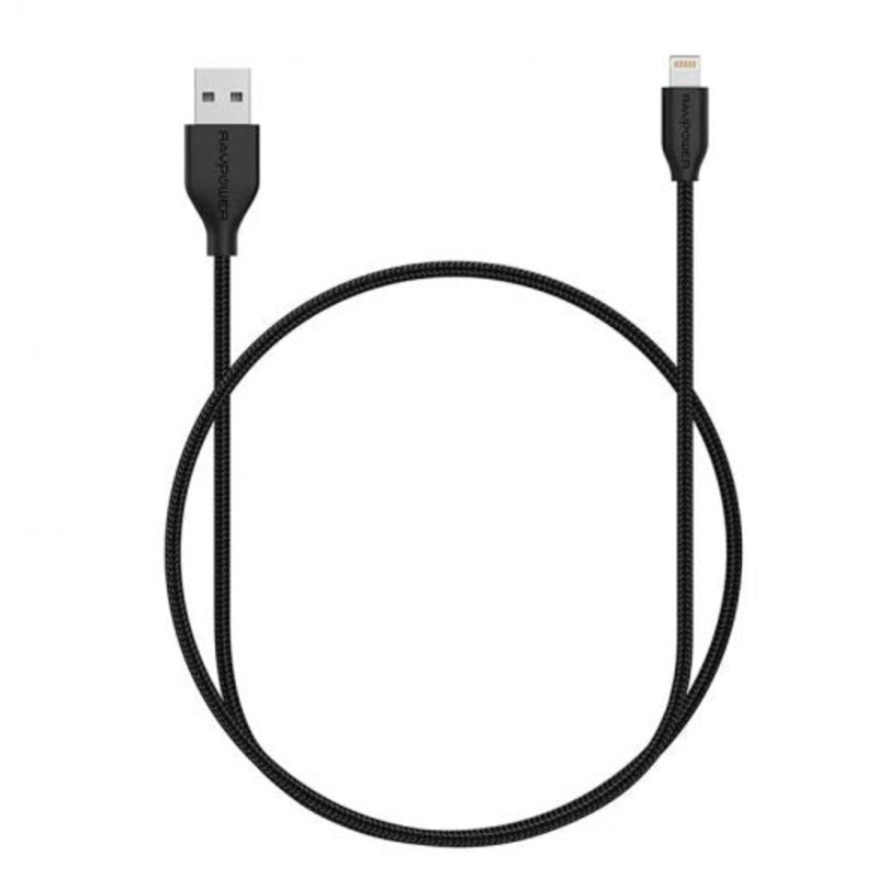 [CLEARANCE] RAVPower USB-A to Lightning Cable Kevlar Braided Black Nylon Cord (0.9M / 3ft) | RP-CB019 |