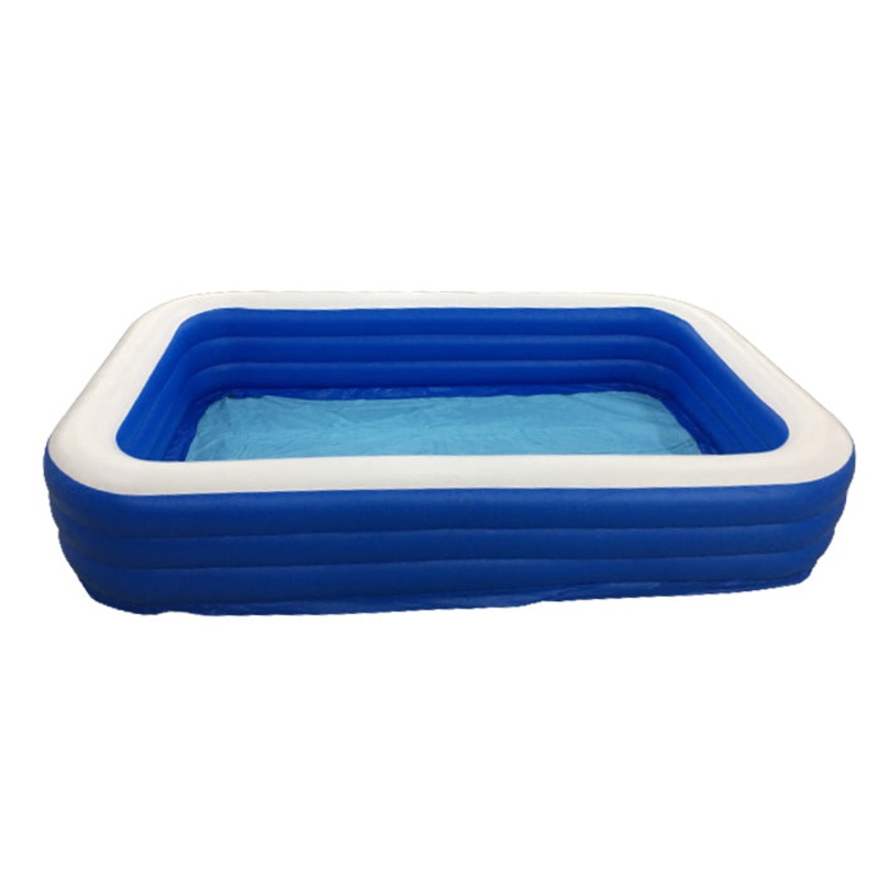 [CLEARANCE] Ucassa 305 x 180 x 60cm Rectangular Inflatable Long Swimming Pool 1.5ft Summer White Edge for Family, Kids, Adults