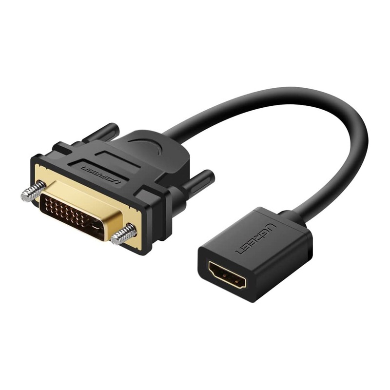 [CLEARANCE] UGREEN 1080P DVI Male to Female HDMI Cable Adapter with Bi-Directional Data Transfer (22 cm) | 20118