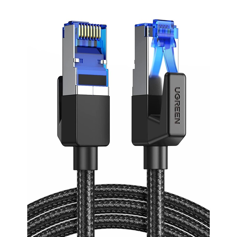 [CLEARANCE] UGREEN Cat.8 Ethernet LAN Nylon Braided Cable with 40Gbps Transfer Rate F/FTP Double Shielding for PC Modem Servers and Consoles (1 Meter)