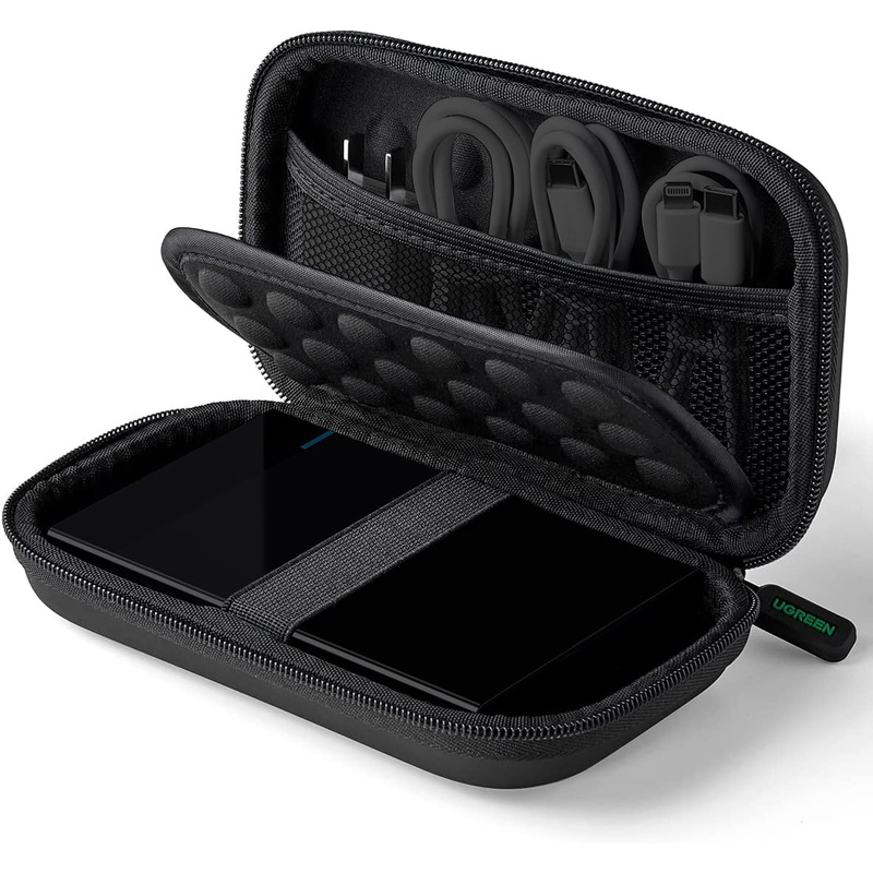 [CLEARANCE] UGREEN Hard Drive Case Double EVA Foam Layer Shockproof Casing Storage Bag for 2.5 Inches (Black) External HDD | 40707 |