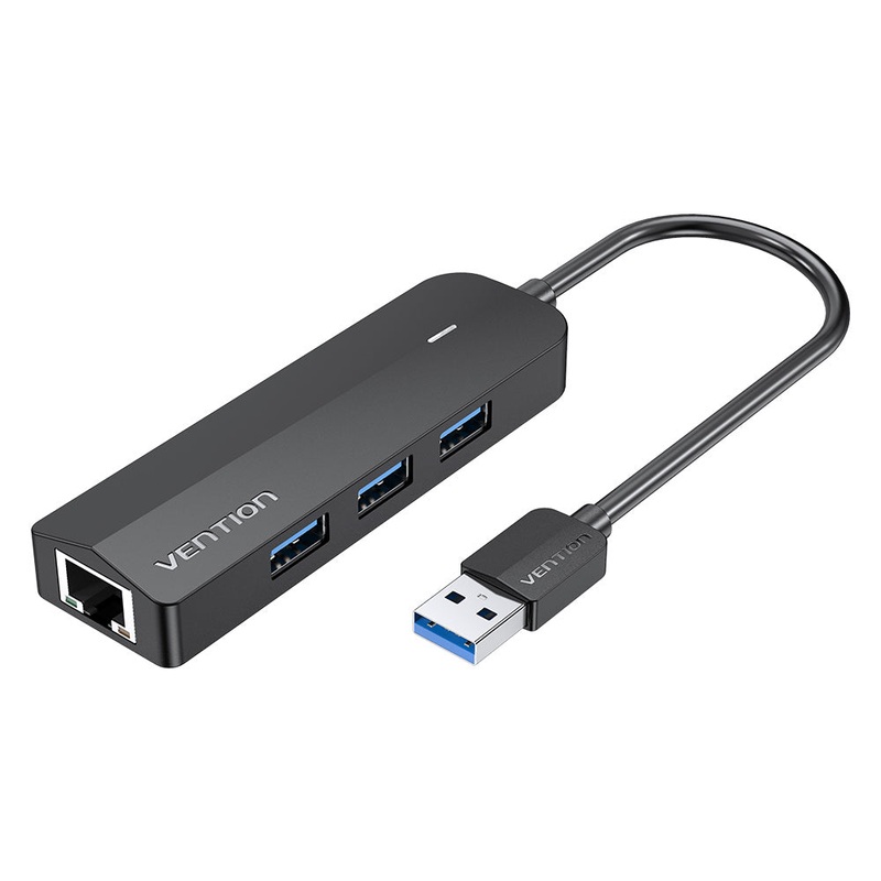 [CLEARANCE] Vention 3-Port USB 3.0 Nickel Plated 0.15-Meter Hub with 1000Mbps Gigabit Ethernet LAN Adapter and Micro-USB Power Port for Keyboards, Mouse, Flash Drive | CHNBB