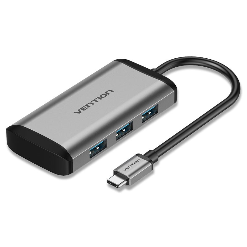 [CLEARANCE] Vention 5 in 1 USB Type-C Adapter Hub Multifunctional with 3 High Speed 5Gbps USB 3.0 Ports, Fast Charging 87W USB Type C Power Delivery, and SD/microSD Card Reader for PC and Laptops
