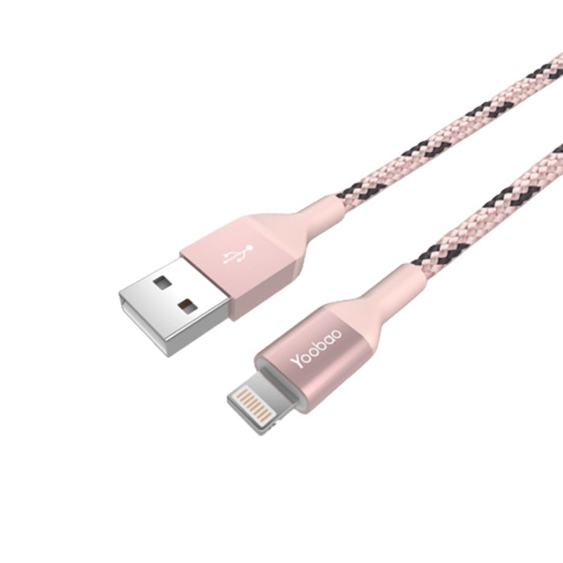 [CLEARANCE] Yoobao 1 meter USB to Lightning Fast Charging Data Sync Cable for Apple (Rose Gold) | YB-415