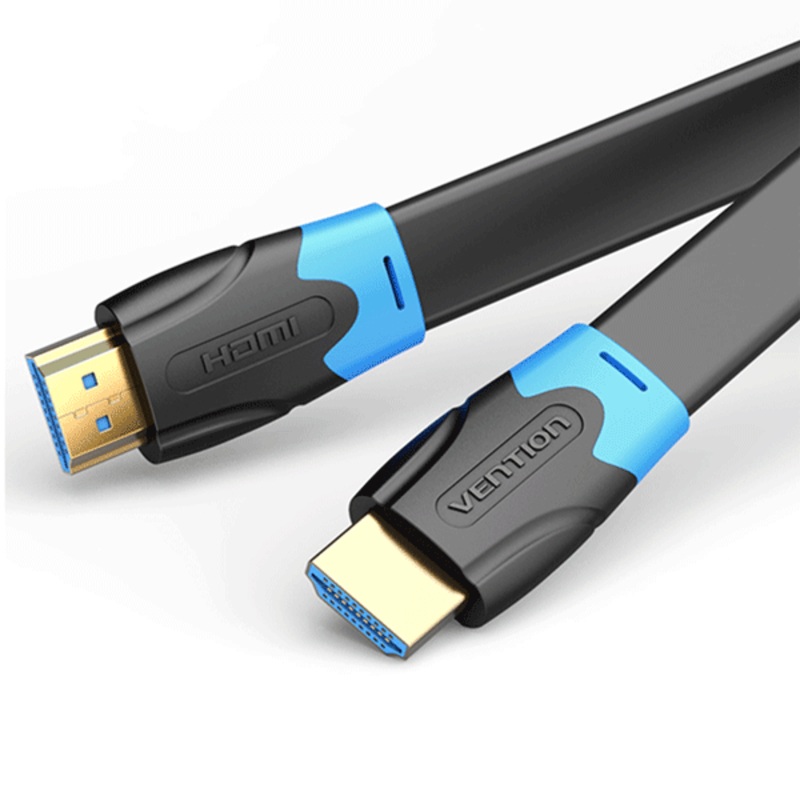 Vention HDMI 2.0 Male to Male Flat Copper Core Cable with Gold Plated Contacts with ARC HDR 4K 3D UHD Resolution Support for PC and Home Display (5M) | (AAKBJ)