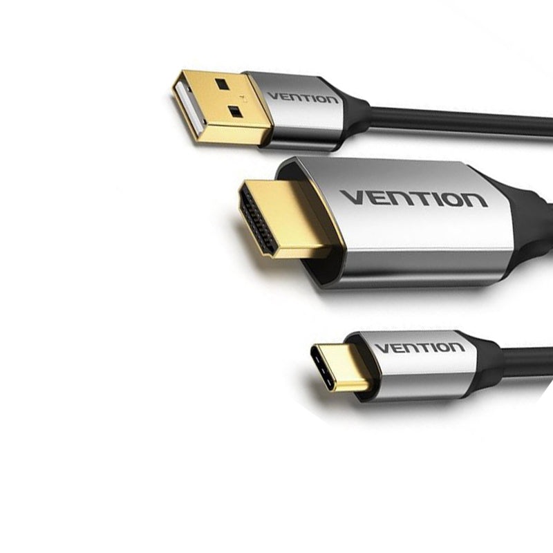 Vention Type-C to HDMI with Power Supply 4K UHD 60Hz Gold-Plated High-Performance for Monitor, Projector or TV (Available in 1M, 1.5M, 2M) | CGTBF | CGTBG | CGTBH