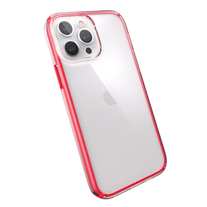[CLEARANCE] Speck Presidio Perfect Clear iP-13 Pro Max Transparent Phone Case with Impact Geometry, Raised Bezel and Microban Anti-Microbial Protection | 141742-9608