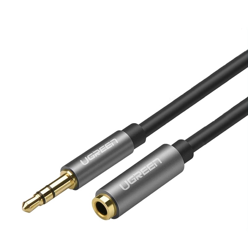 [CLEARANCE] UGREEN 3.5mm AUX Male to Female Gold-Plated Aluminum Extension Cable with HiFi Stereo Audio for Laptop, PC, Smartphone (5M)