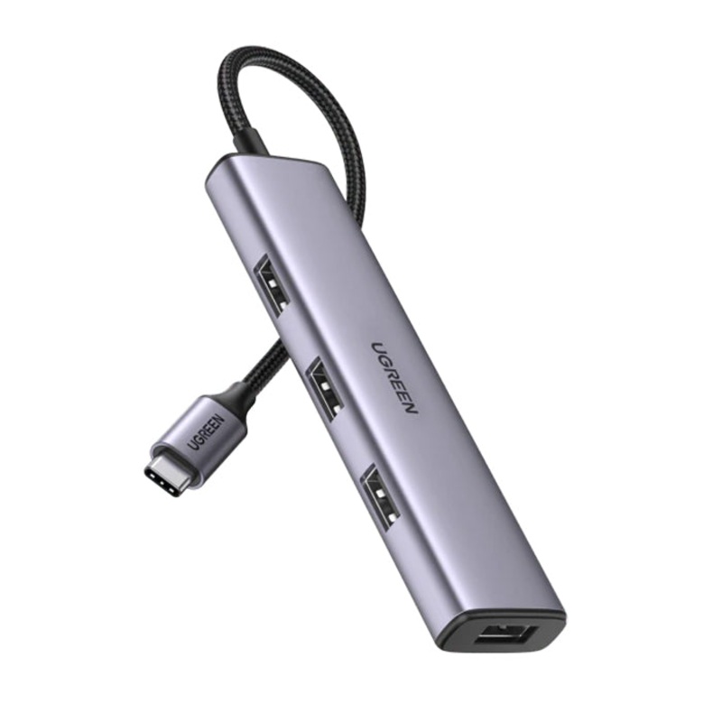 [CLEARANCE] UGREEN 5Gbps USB-C to 4-Port Aluminum USB 3.0 Hub with High Speed Transfer Plug and Play for Flash Drive, Mouse, Keyboards, Laptops | 20841
