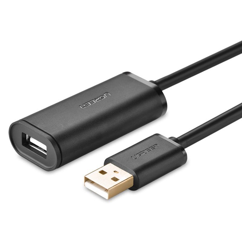 [CLEARANCE] UGREEN USB 2.0 Male to Female Gold-Plated 30-Meters Active Extension Cable with FE1 Chip and 480Mbps Transfer Rate for PC, Laptops, Gaming Consoles, Printers (10326)