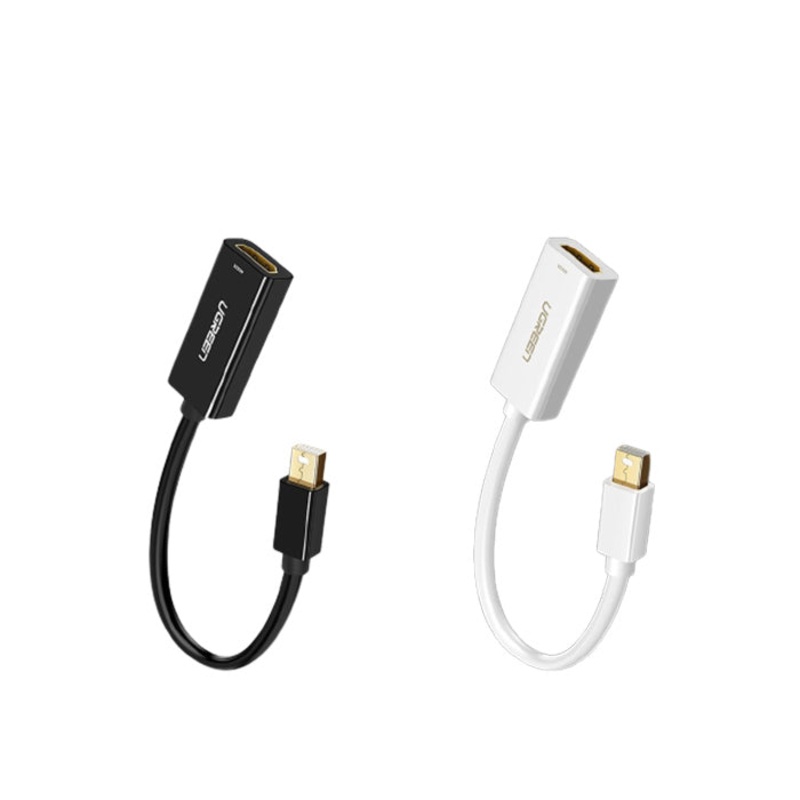 UGREEN 1080P 60Hz Mini DisplayPort DP to HDMI Gold-Plated Converter Cable Plug and Play for Display, Projector, TV (Black, White) | 10460, 10461