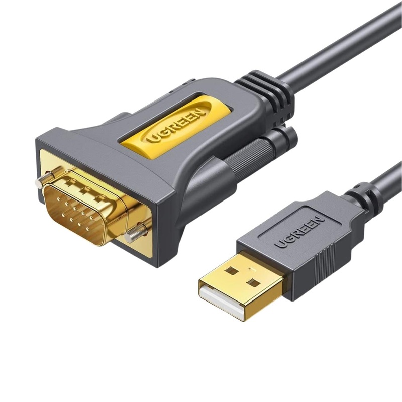 UGREEN USB 2.0 Male to RS232 DB9 Male Serial Cable Adapter with Gold Plated 9-Pin Connector, 60Mbps Data Transfer Rate for Scanner, Router, Printer, Modem (2M)