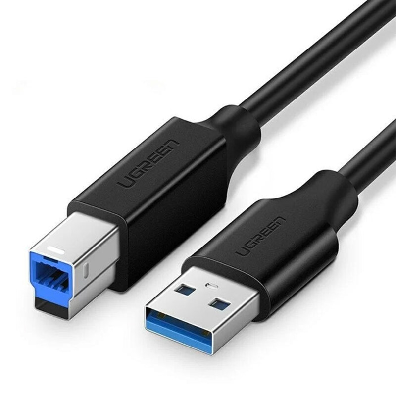 UGREEN USB 3.0 Male A to Male B Gold Plated Print Cable 2 Meters with 5Gbps Transfer Speed, Plug and Play for PC, Scanner, Printers (2M) | 10372